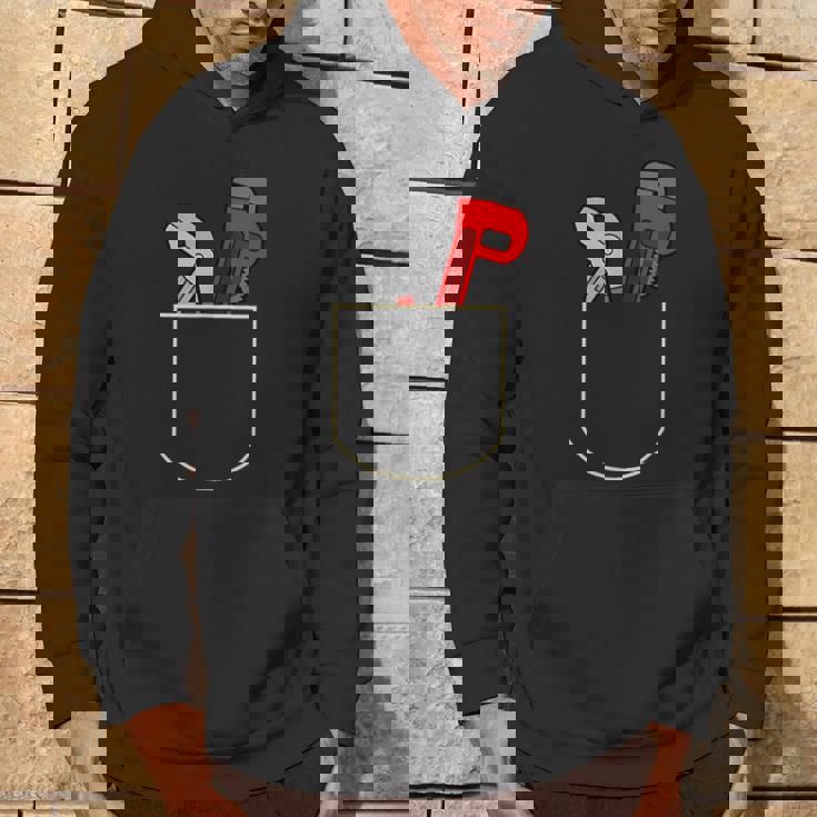 面白いパイプレンチ ポケット入り ギフト 配管工ポケット パーカー ライフスタイル