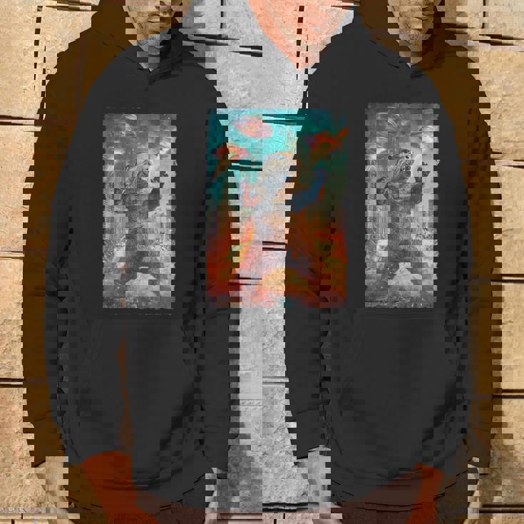 面白いレトロな日本の怪獣モンスターカワウソの自撮り写真東京ufo パーカー ライフスタイル