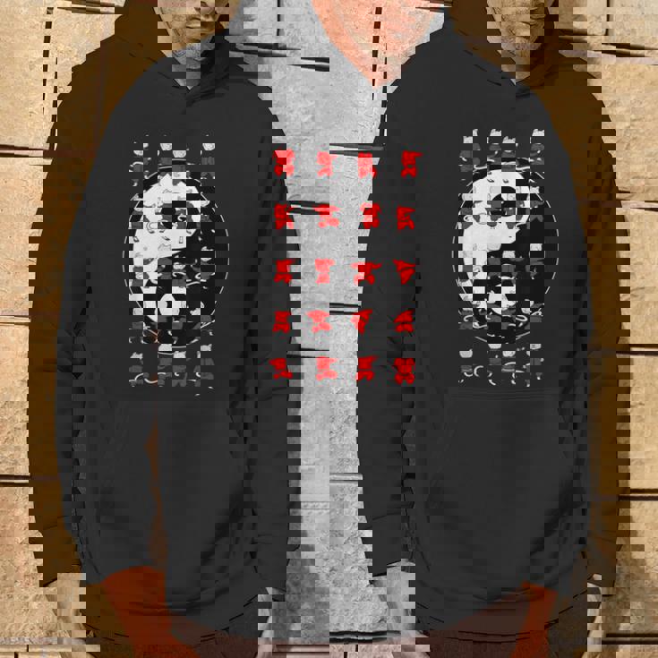 面白い太極拳猫が陰陽のデザインを動かす パーカー ライフスタイル