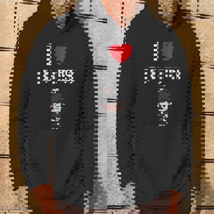 面白い柔術スポーツミニマリストかわいいシンプル柔術 I Love Jiu Jitsu パーカー ライフスタイル