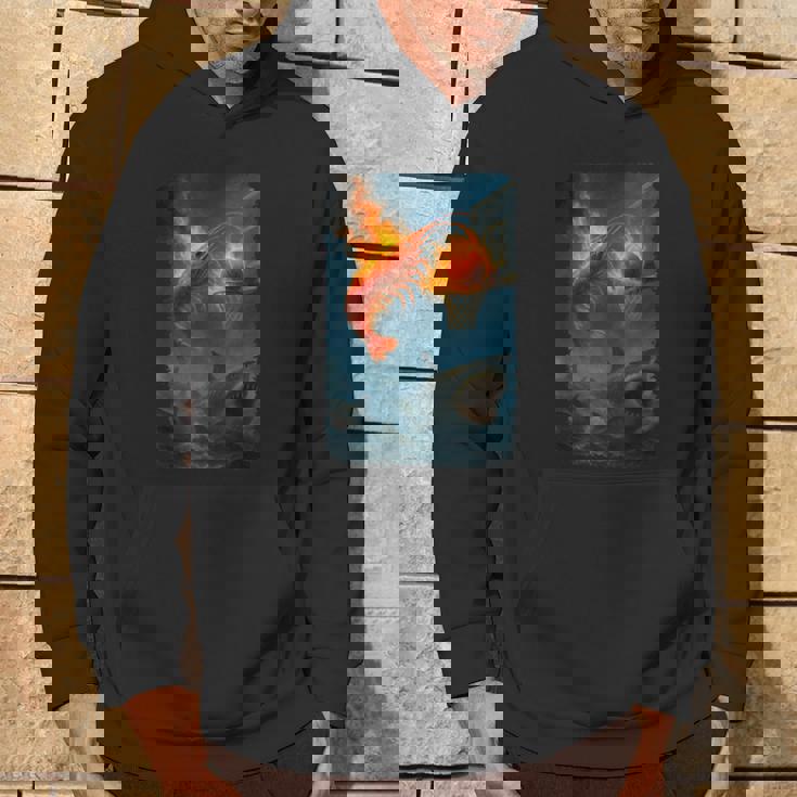 面白い燃えるようなエビスラムダンキングサメのミーム。 パーカー ライフスタイル