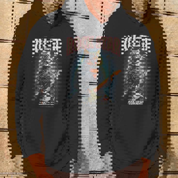 面白い猫 ギタリスト エレクトリックギター ロックスター 猫 パーカー ライフスタイル