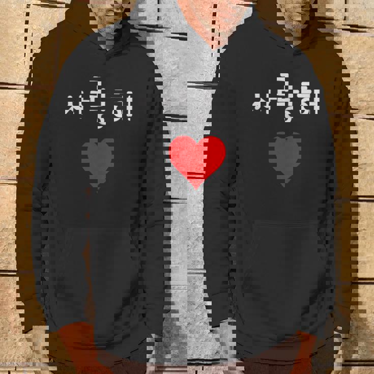 韓国ハングルサランヘ愛してるkdramak-Pop韓国 パーカー ライフスタイル