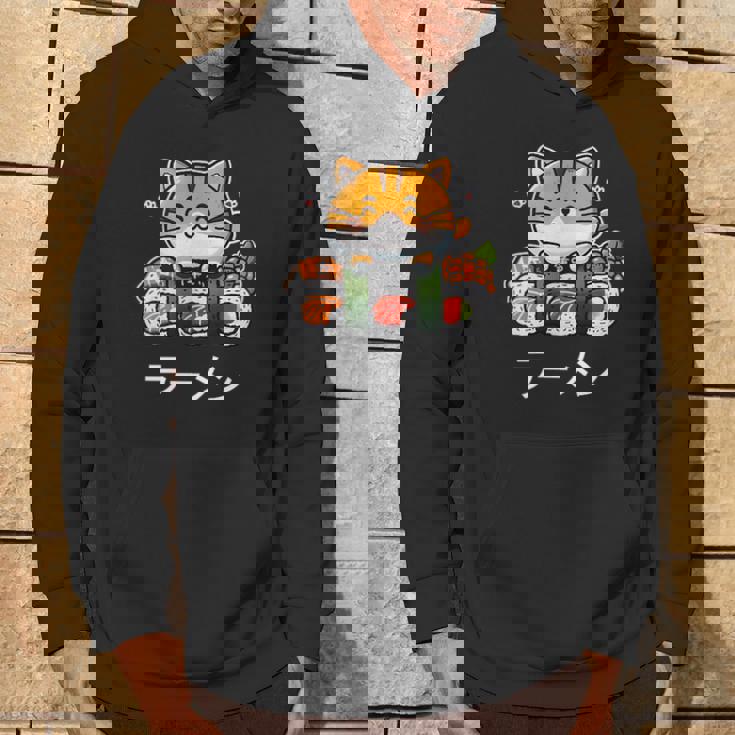 食べ物好きのためのかわいい日本のかわいい猫寿司 パーカー ライフスタイル