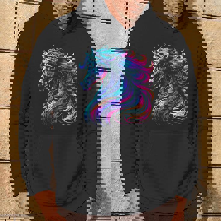 馬愛好家のための鮮やかな馬のファンタジー パーカー ライフスタイル