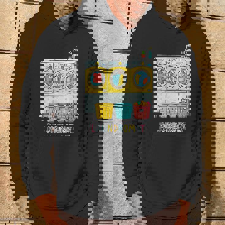 鮮やかでカラフルなコインランドリーテーマ カジュアル パーカー ライフスタイル