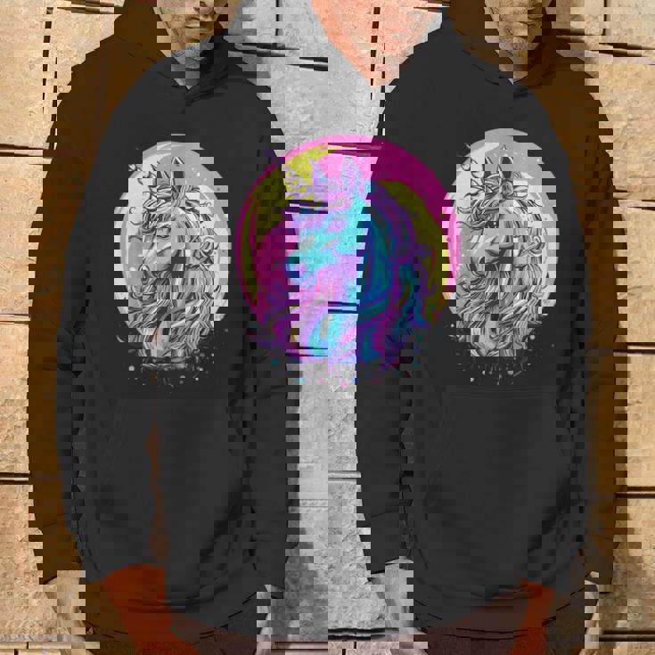 鮮やかなユニコーン マジック ファンタジー ムーンライト パーカー ライフスタイル