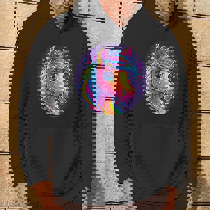 鮮やかな虹色の馬の魔法の夢 パーカー ライフスタイル