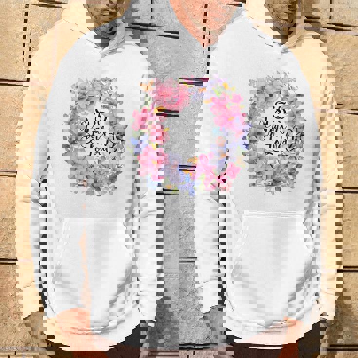 85年間愛されている 85歳の誕生日 花のリースと蝶 パーカー ライフスタイル