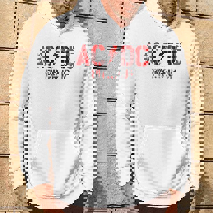 AcDcロックミュージックバンドpwrupフォトロゴ。 パーカー ライフスタイル