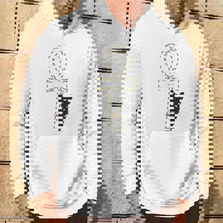 Ankh & Cat デザイン – スピリチュアル瞑想アート パーカー ライフスタイル