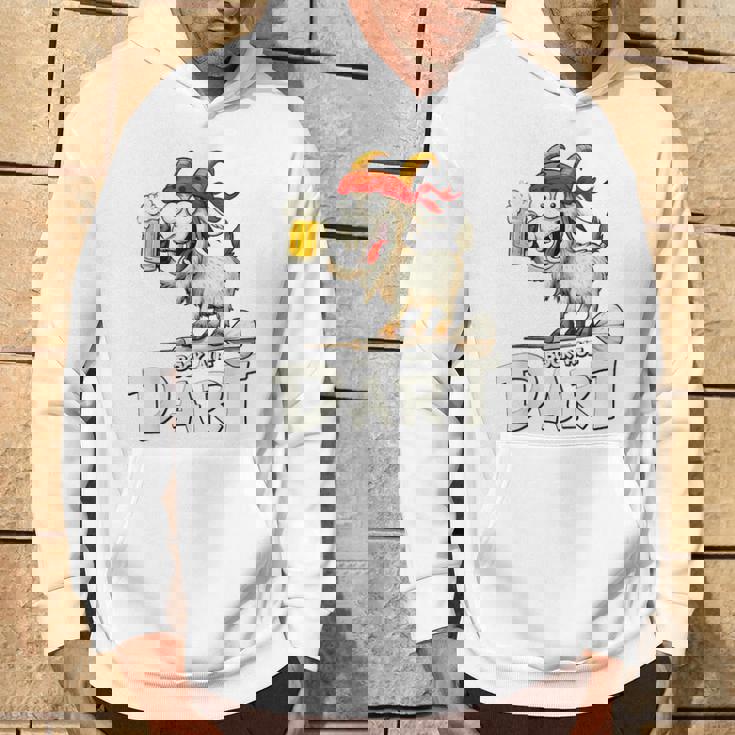 Bock Auf Dart ヤギとビールジョッキ 面白いダーツプレーヤー パーカー ライフスタイル