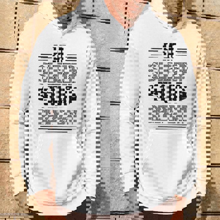 Eatleepquat Repeat 面白いジムワークアウト パーカー ライフスタイル