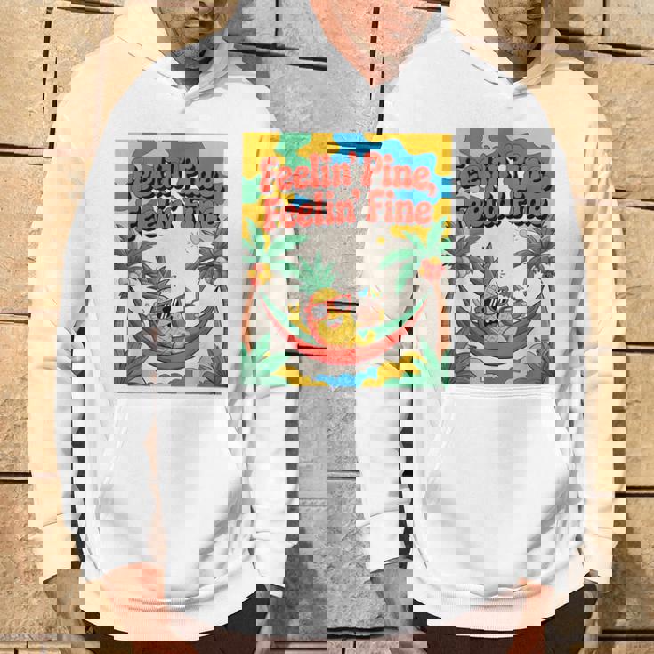 Feelin' Pine Feelin' Fine パイナップル トロピカル ビーチ 楽しい パーカー ライフスタイル