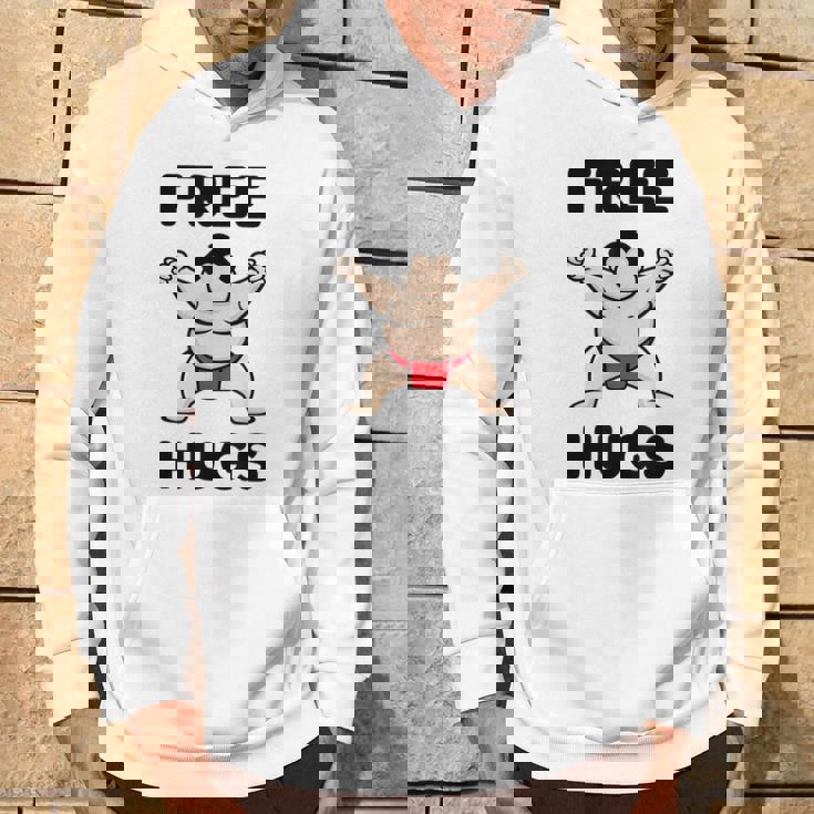 Free Hugs おもしろ相撲力士 相撲ハグ カワイイ相撲ハグ パーカー ライフスタイル