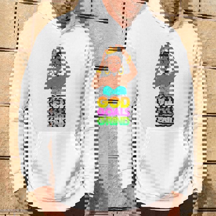 God Goals グラインドメラニン クリスチャン 楽しい ブラック クイーン ガールズ パーカー ライフスタイル