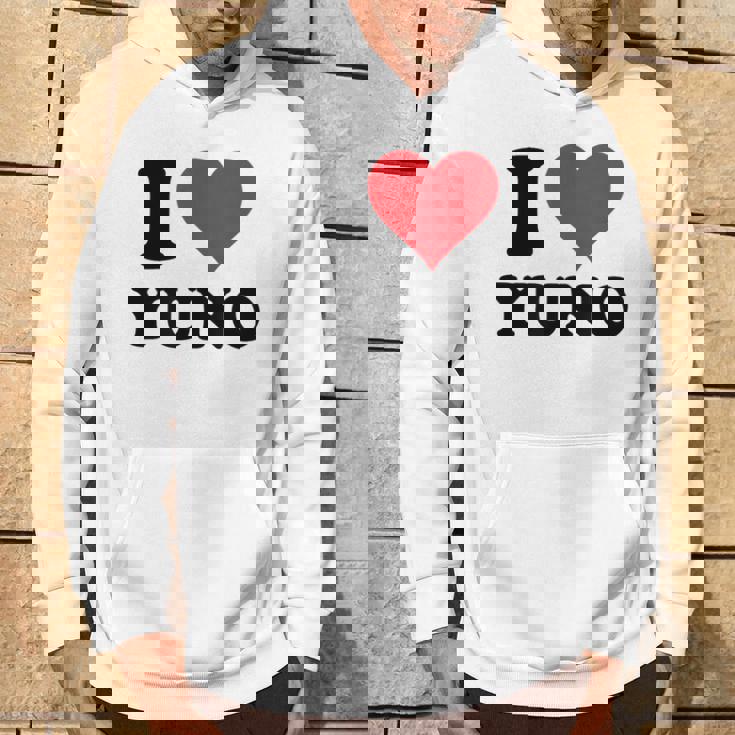 I Heart Yuno ファーストネーム I Love パーソナライズ パーカー ライフスタイル