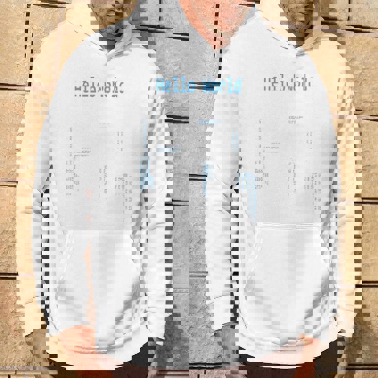 Hello World プログラマープログラミング言語コード 長袖tシャツ パーカー ライフスタイル