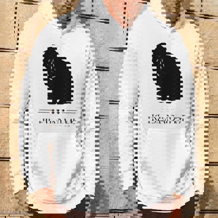 Holland Lop Rabbitブラックシルエット パーカー ライフスタイル