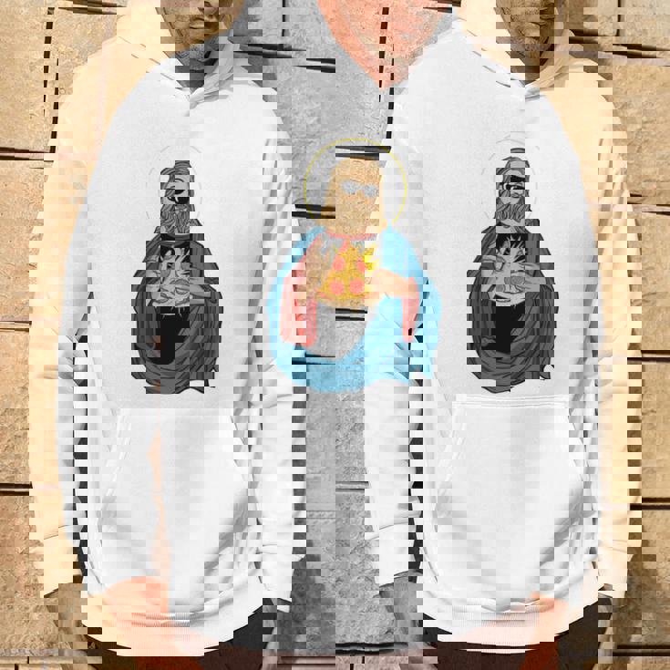 Jesus Holding A Pizza 長袖tシャツ パーカー ライフスタイル