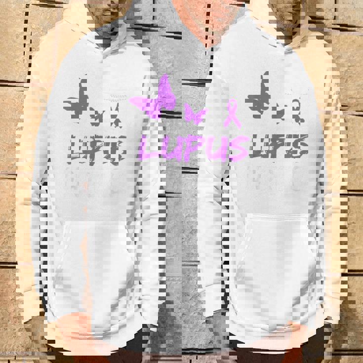 Lupus Warrior パープルバタフライ&リボン ポケット付き パーカー ライフスタイル