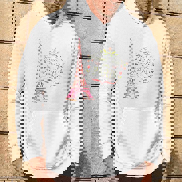 Meet Me In Paris 水彩プリントtシャツ エッフェル塔 パーカー ライフスタイル