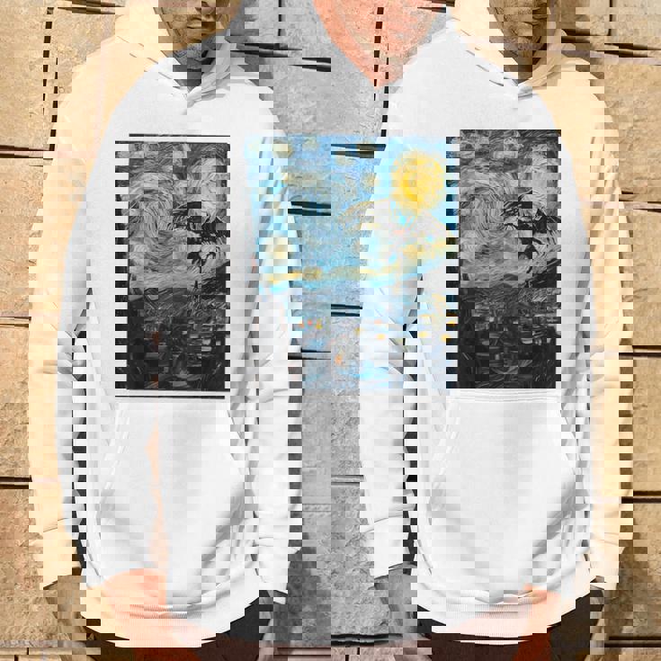 Mothman Cryptid Cryptozoology 星月夜 ゴッホ絵画 パーカー ライフスタイル