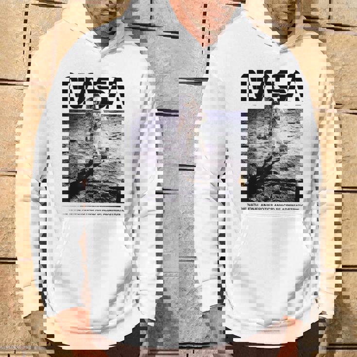 Nasaアポロ11号の月面宇宙飛行士の有名なワームロゴ パーカー ライフスタイル