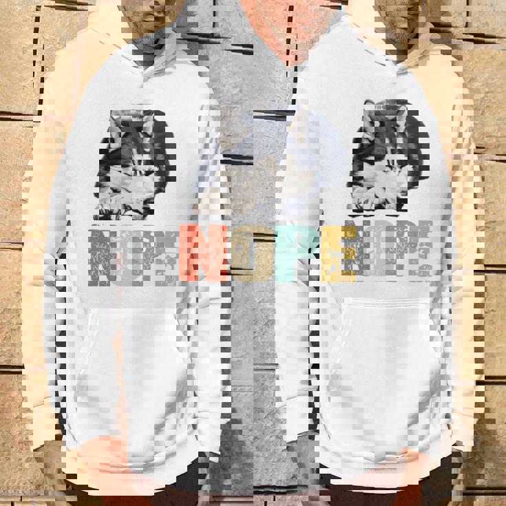 Nope 眠るシベリアンハスキーデザイン 長袖tシャツ パーカー ライフスタイル