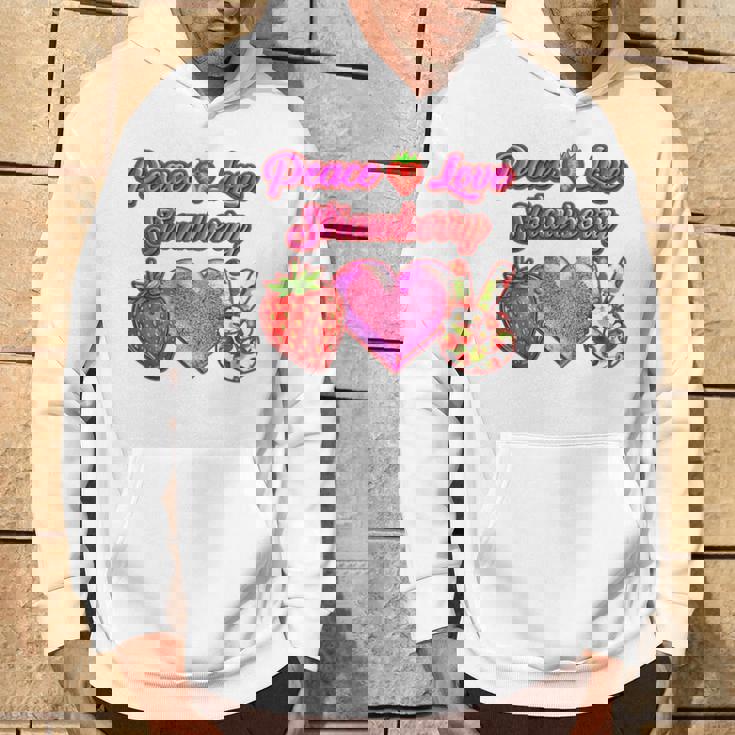 Peace Love イチゴ好き 果物食主義者 果実 果実 果実 パーカー ライフスタイル