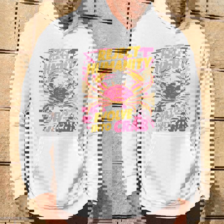 Reject Humanity Evolve To Crab ファニーカニ 長袖tシャツ パーカー ライフスタイル