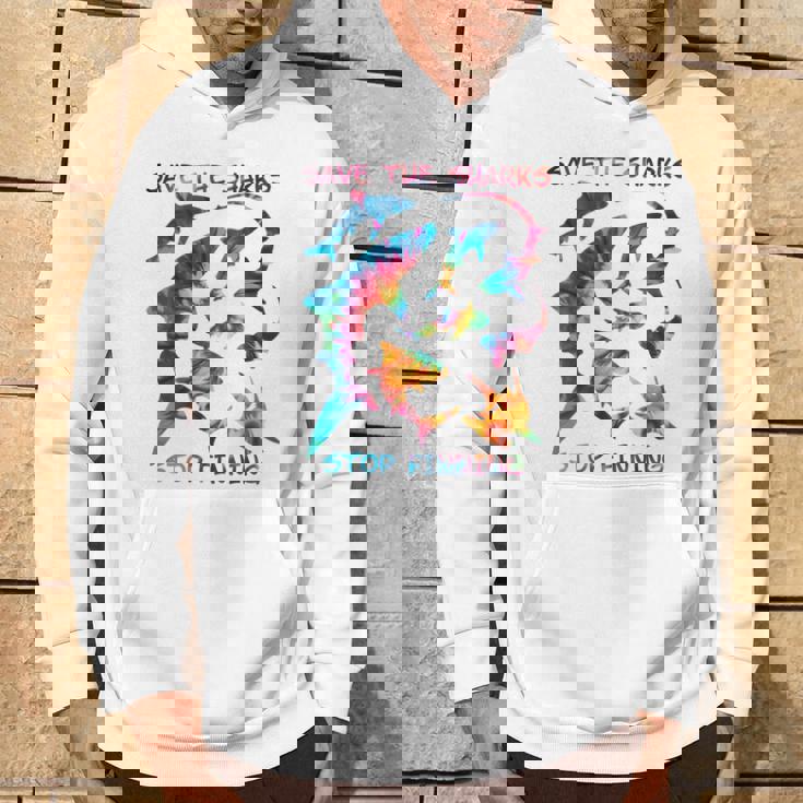 Stop Finning ジンベエザメ シュモクザメサメの種類タイダイ 長袖tシャツ パーカー ライフスタイル