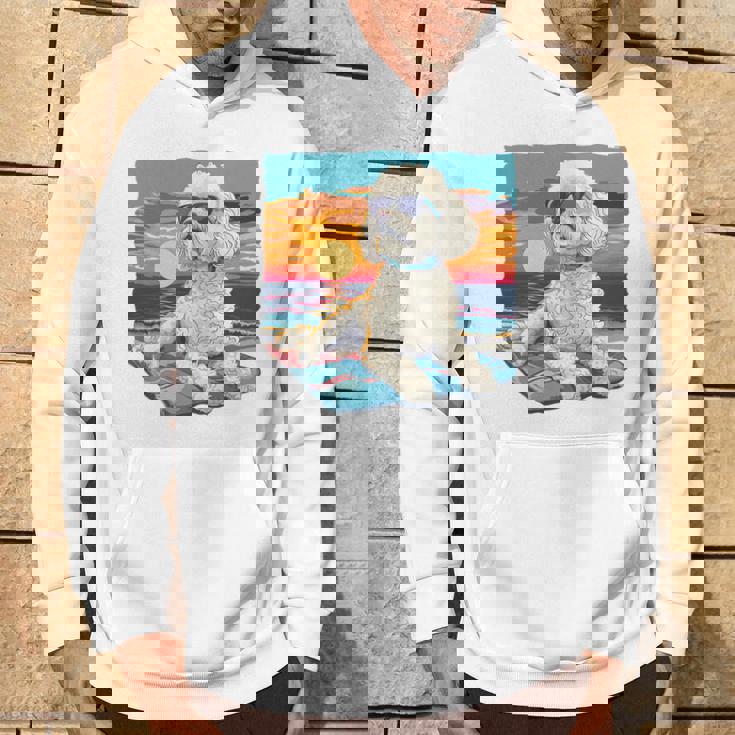 Sunny Day Doggy グラフィックデザイン ビーチレディ 子犬 長袖tシャツ パーカー ライフスタイル