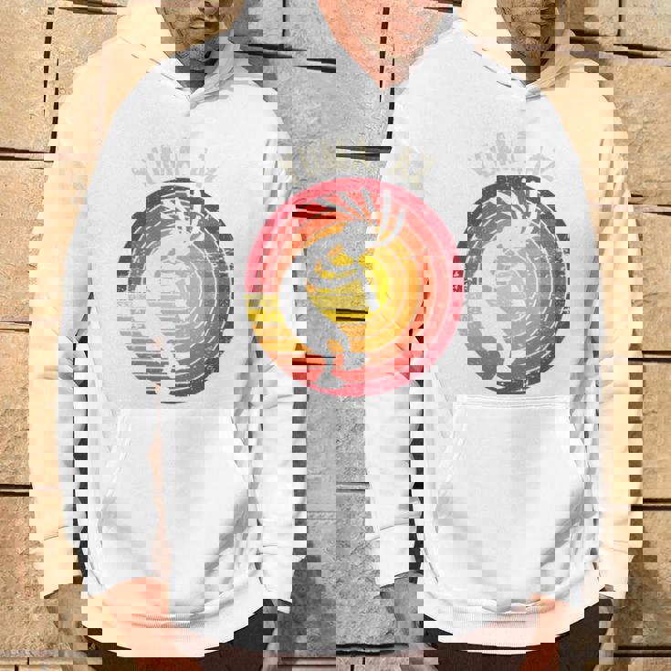 Yuma アリゾナ ダンシング ココペリ アンティーク調デザイン 長袖tシャツ パーカー ライフスタイル