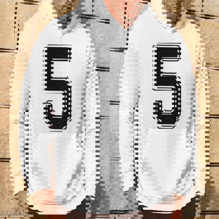 【バックプリント・背中側】5 数字 背番号 ユニフォーム ナンバー【ブラック／黒の文字】スポーツ 野球 サッカー 部活 パーカー ライフスタイル