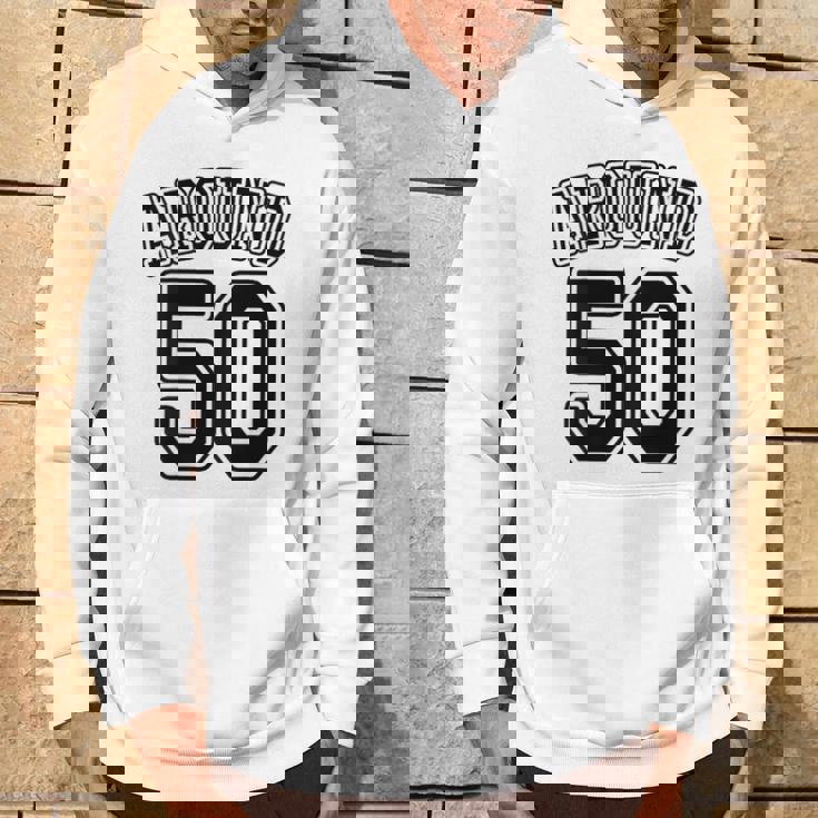 【バックプリント・背中側】Around 50 アラフィフ（五十歳 50才）ユニフォーム風 50代 誕生日プレゼント 面白 パーカー ライフスタイル