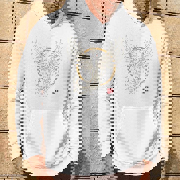 【背中側デザイン】日本文化 鳳凰デザイン 幸運を願うお守り パーカー ライフスタイル