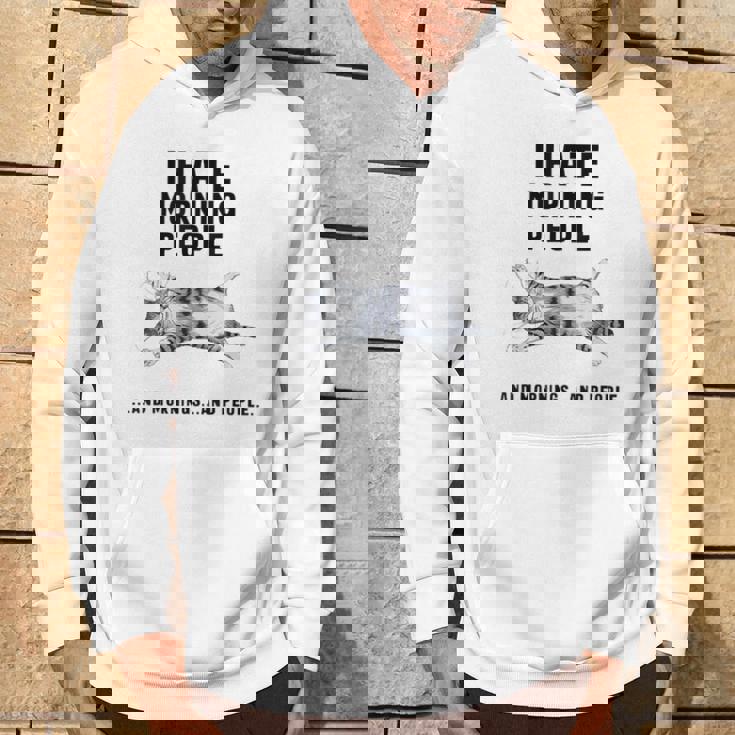 おかしな怠惰な猫 私は朝の人と朝と人が嫌いです パーカー ライフスタイル