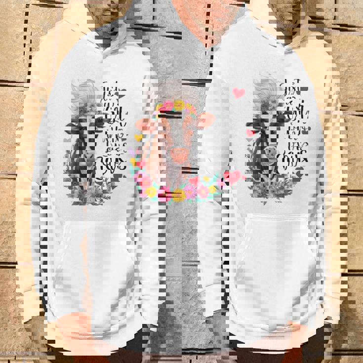 かわいい牛 ただの牛を愛する少女 長袖tシャツ パーカー ライフスタイル