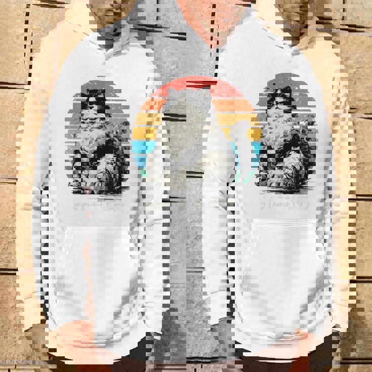 わがままボディ 猫 ねこ 太ったねこ ぽっちゃり ねこ好き かわいい おもしろ 面白い おもろい 手書き レトロ 長袖tシャツ パーカー ライフスタイル