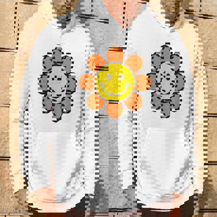 オレンジ イエロー ハッピー スマイル スマイル フェイス デイジー フラワーガール パーカー ライフスタイル