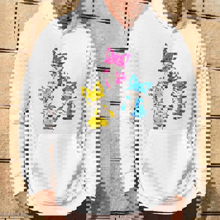 カワイイ・パンセクシュアル・プライド・フォックス 長袖tシャツ パーカー ライフスタイル