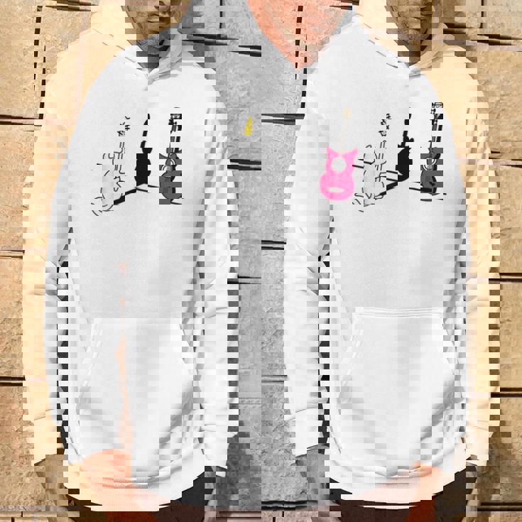 ギターの影を作る猫デザイン パーカー ライフスタイル