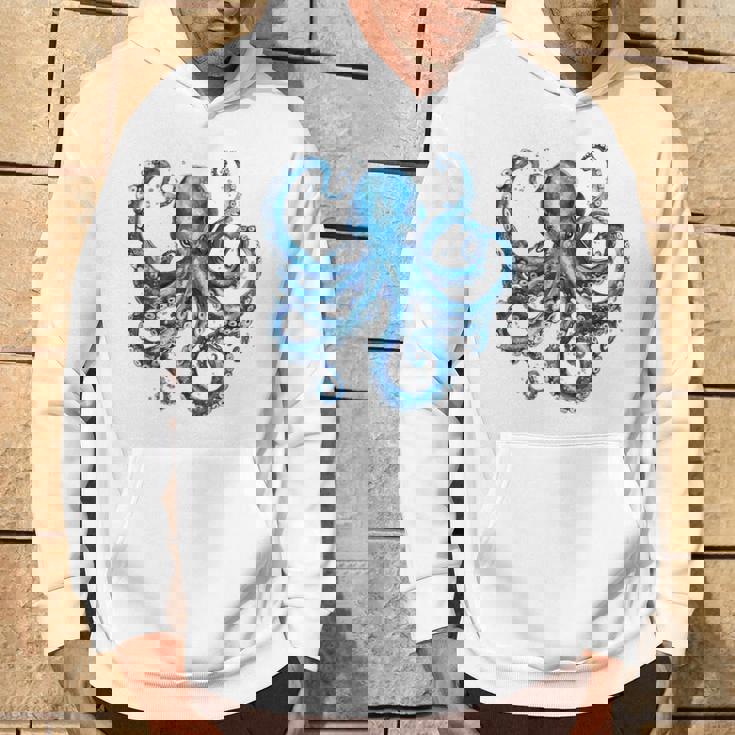 クール ブルー タコ 海 海 好き 触手 タコ好き パーカー ライフスタイル