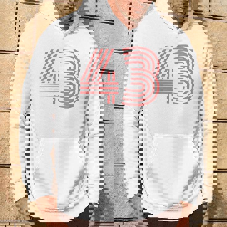 クールなレトロなレタリングジャージ、背番号43 Fourtythree パーカー ライフスタイル