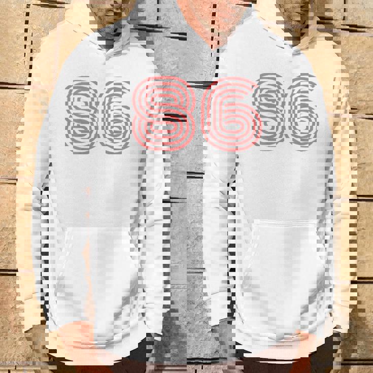 クールなレトロなレタリングジャージ、背番号86 1986 パーカー ライフスタイル