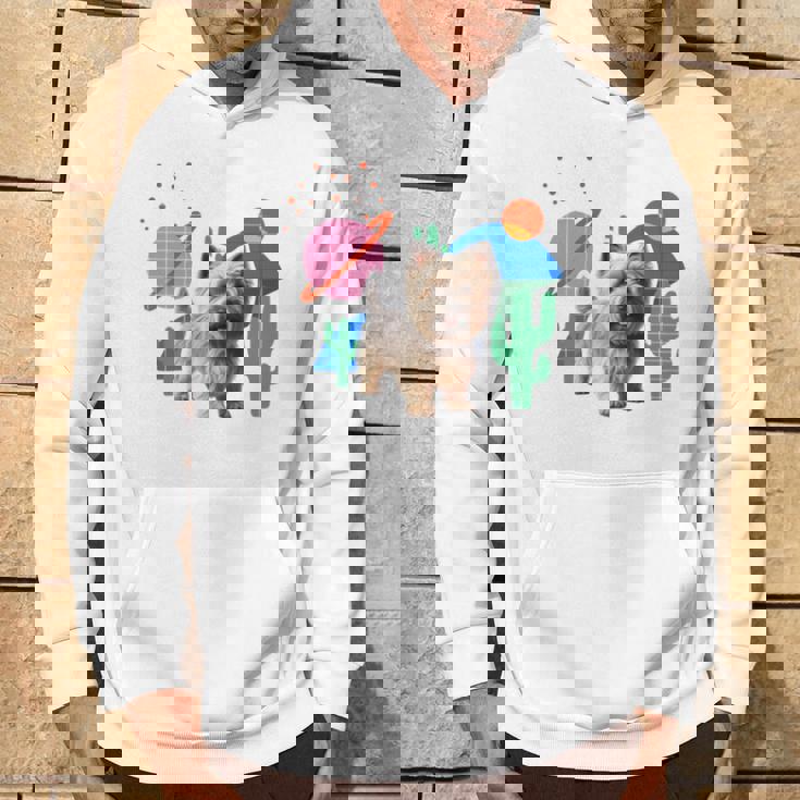 ケアンテリア デザートデザイン犬 長袖tシャツ パーカー ライフスタイル