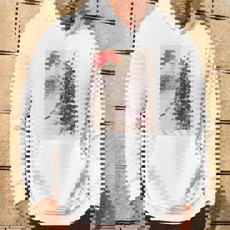 サムライ 猫戦士 浮世 墨絵 猫 サムライ 長袖tシャツ パーカー ライフスタイル