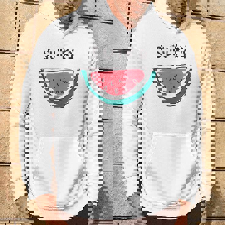 スイカuika 果物 すいか フルーツ スイカ好き かわいい おしゃれ シンプル パーカー ライフスタイル