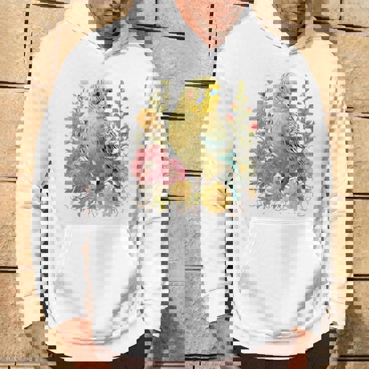 セキセイインコ 鳥 ママ セキセイインコ オウム ヴィンテージフラワー パーカー ライフスタイル